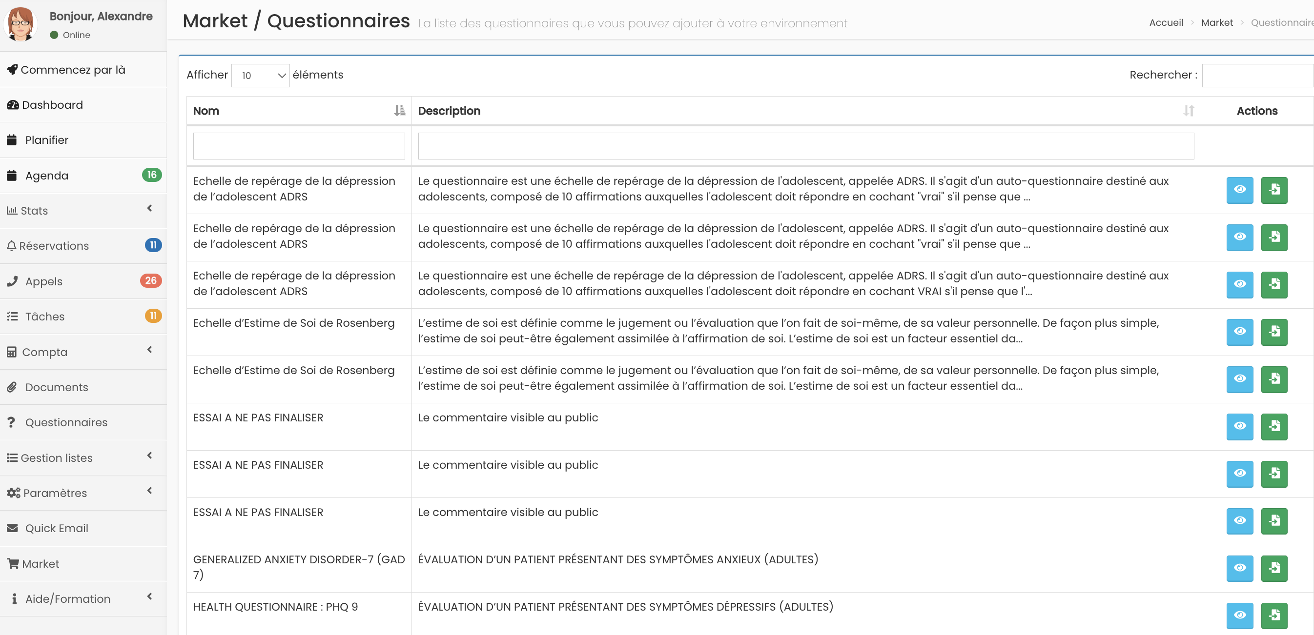 Faites votre choix grâce à une liste élargi de template de questionnaires